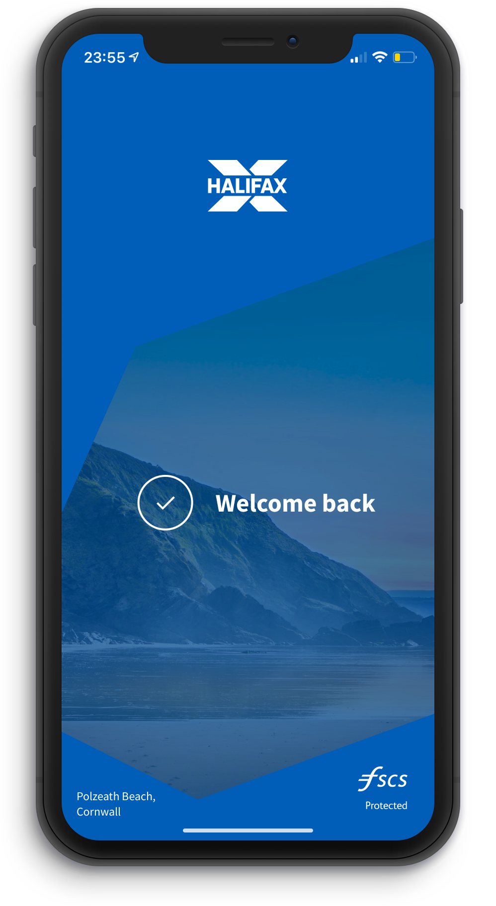 Halifax App displayed on iPhone screen
